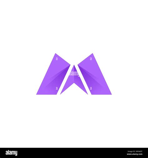 Letter M Modern Logo Design With Purple Color Stock Vector Image Art