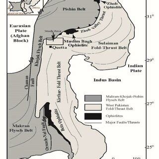 Geological Map Of The Kirthar Sulaiman Fold Thrust Belt Showing