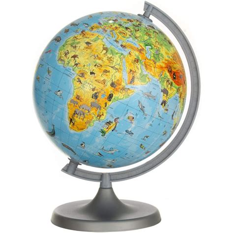 Glob Pamantesc Zooglobe Harta Fizica Zoologica Diametru 22 Cm Carte