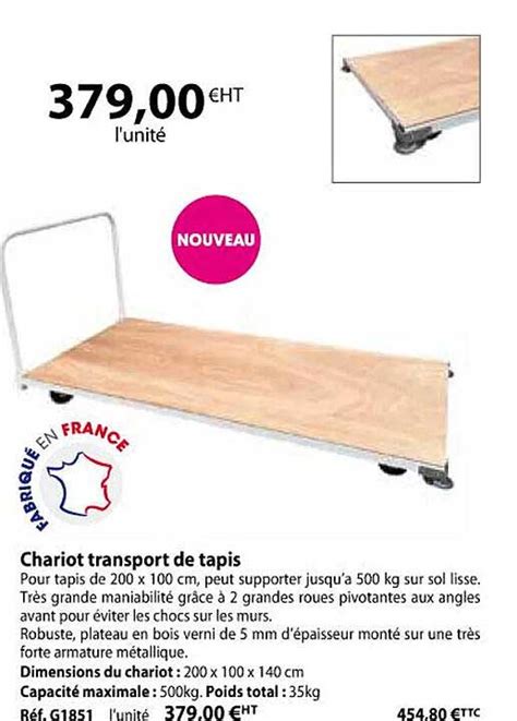 Promo Chariot Transport De Tapis Chez Casal Sport Icatalogue Fr