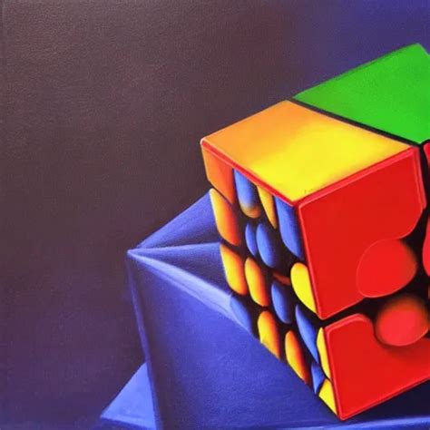 A Rubik S Cube Surrealist Painting Award Winning Stable Diffusion