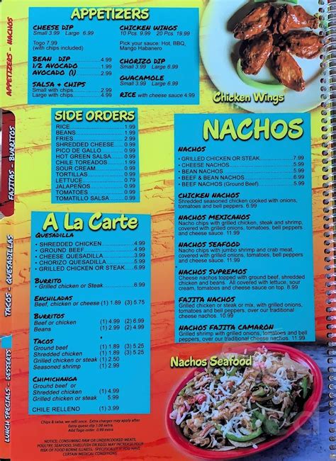 Los Nopales Méxican Grill menu in Lewisport Kentucky USA