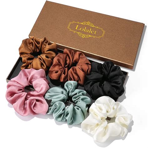 St Ck Lolalet Haargummis Seide Scrunchies Satin F R Damen