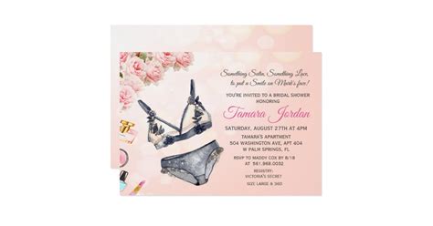 Floral Lingerie Bridal Shower Invitation