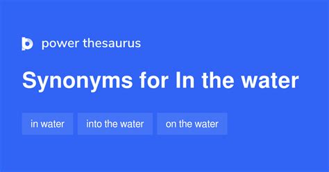 In The Water Synonyms 94 Similar Words And Phrases