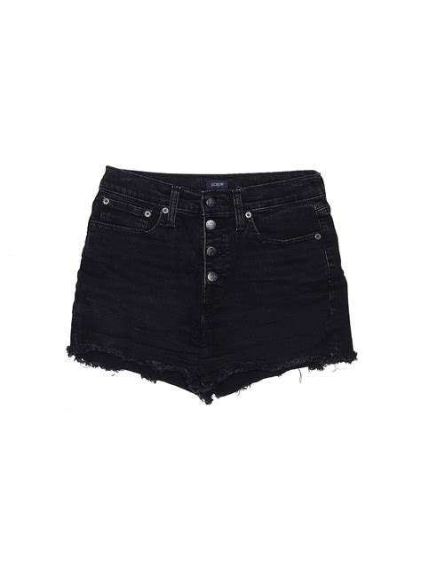 J Crew Factory Store Solid Black Denim Shorts Waist Off Thredup