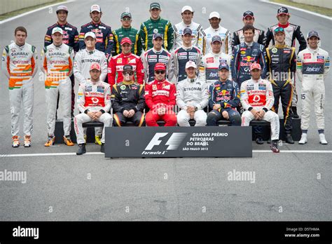 Group Photograph Of All Drivers Front L R British Formula One Pilot