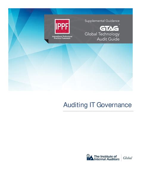 GTAG 17 Auditing IT Governance Auditing And Corporate Governance