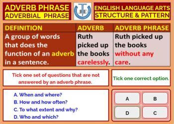 ADVERBIAL PHRASES: WORKSHEETS WITH ANSWERS by JOHN DSOUZA | TpT