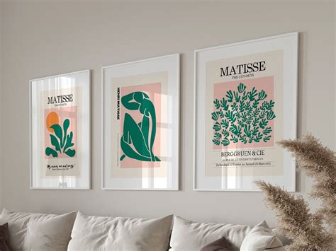 Henri Matisse Set Of 3 Wall Art Gallery Wall Set Green Matisse Print