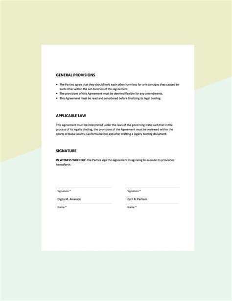 Non-Binding Agreement Template in Word, Google Docs, Pages - Download | Template.net