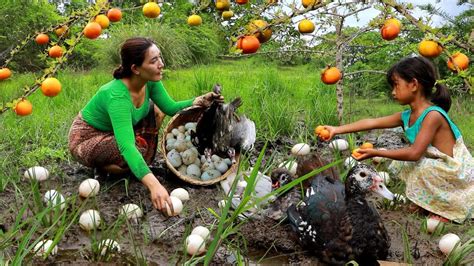 Top Videos Mother With Daughter Survival In Forest Catch Duck And