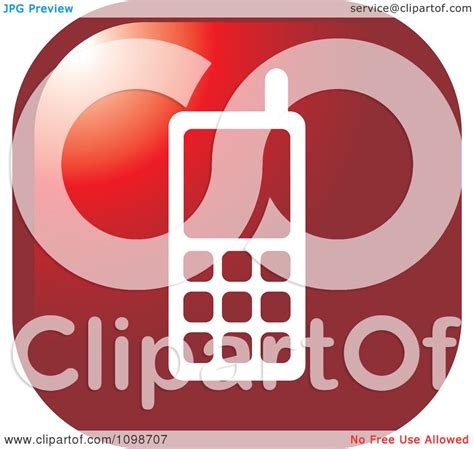 Clipart Red Cell Phone Icon Button Royalty Free Vector Illustration