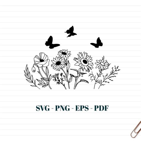 25 FLOWER BORDER Svg BUNDLE Floral Frame Svg File Cricut Wildflowers