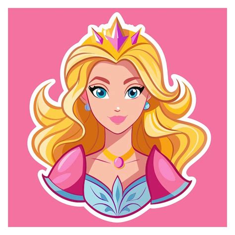 Beautiful Princess Girl Sticker Vector Premium Ai Generated Vector