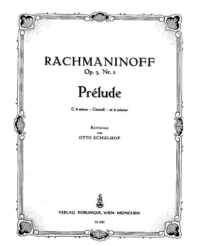 Prelude In C Sharp Minor Op 3 No 2 Sheet Music By Sergei