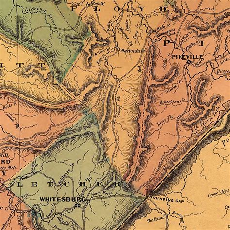 Map Of The State Of Kentucky This Antique Map Print Is A High Quality