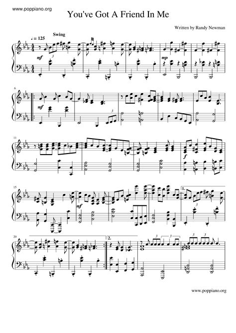 Randy Newman You Ve Got A Friend In Me Sheet Music Pdf Free Score