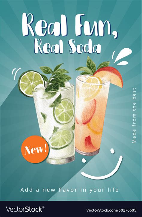 Poster Template With Soda Drink Design Royalty Free Vector