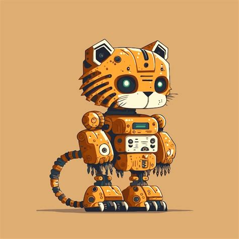 Roboter Tiger Cyborg Maschinencharakter Logo Maskottchen