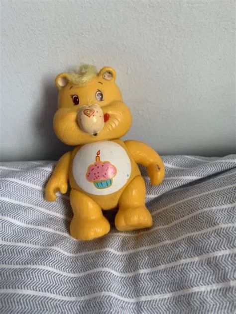 Care Bears Birthday Bear Figure Vintage Poseable Yellow Pvc