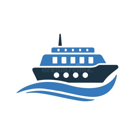 Icono Marino Del Barco De Crucero Diseño De Vector Simple Editable