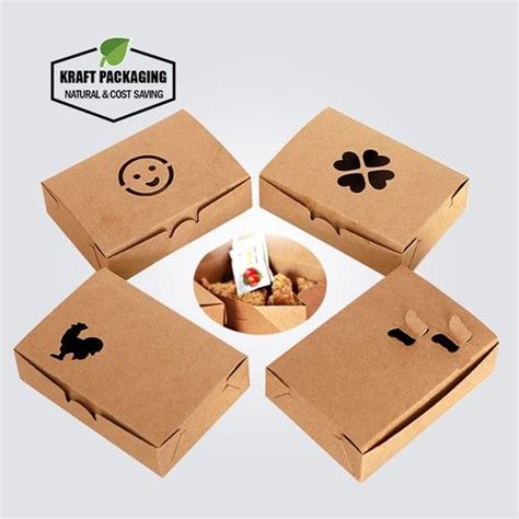 Greaseproof Brown Kraft Paper Fried Chicken Food Boxes Wholesale Food