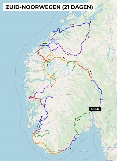 Routekaart Rondreis Noorwegen Noordkaap Motor Noorwegen Reizen Rondreis