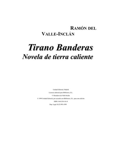 Valle Inclan Tirano Banderas Novela De Tierra Caliente Pdf