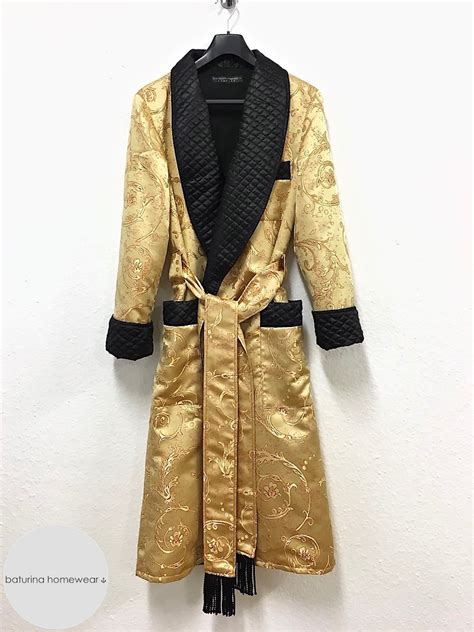 Mens Quilted Dressing Gowns Luxury Paisley Silk Robes