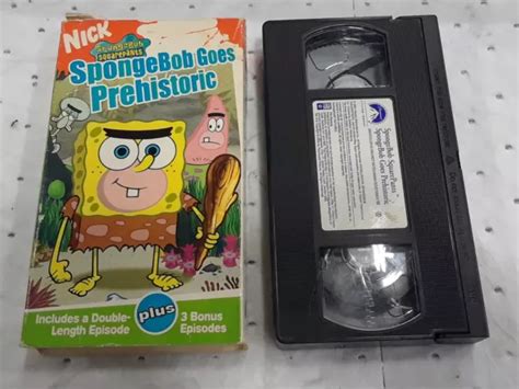 Spongebob Goes Prehistoric Vhs Tape Cartoon Nickelodeon