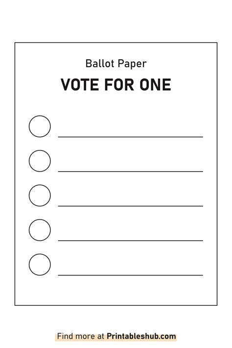 Free Printable Blank Voting Ballot Paper Template Pdf Included