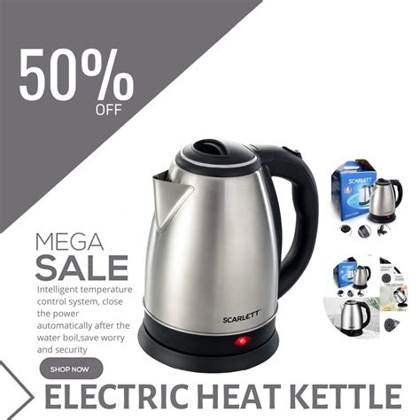 Scarlett Stainless Steel Electric Heat Kettle Liters Lazada Ph