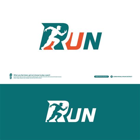 Run Wordmark Logo With Runner Inside Nagative Sapce Running Club Logo