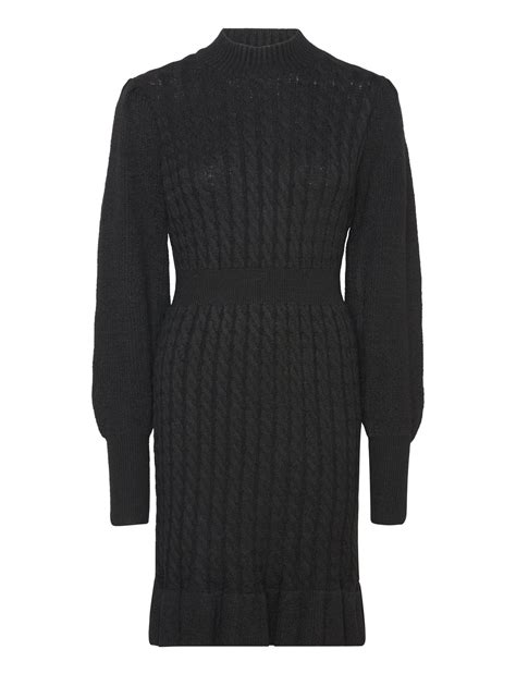 Vero Moda Vmvera Ls Short Knit Dress Vma Black Sort 336 Kr Boozt