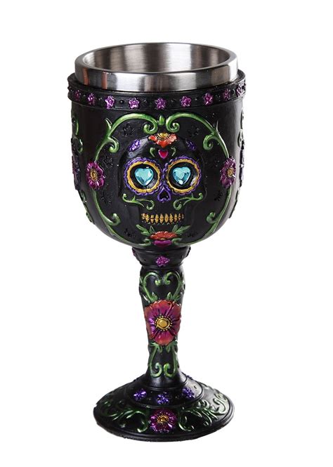 Ebros Day Of The Dead Celebration Black Sugar Skull Floral Design