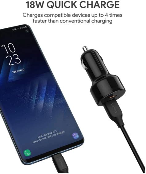 Aukey 36W USB C Car Charger CC Y15 Black