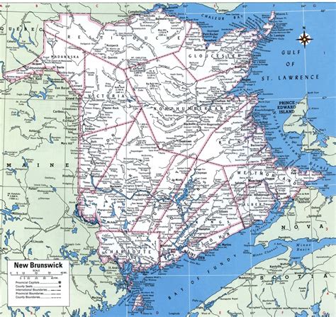 Map Of New Brunswick With Counties And Cities