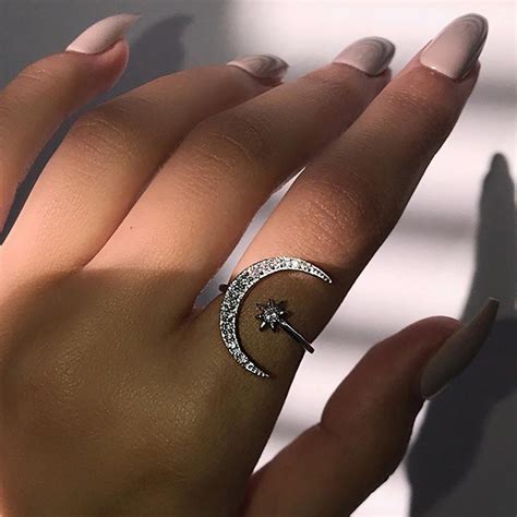 1pcs Opening Ringstar And Moon Ringcreative Ring Simple Etsy