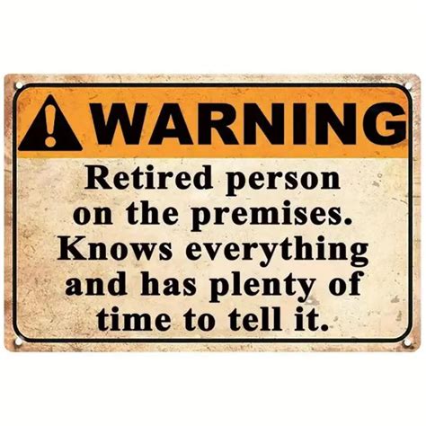 Funny Retirement Gifts Men Humorous Warning Signs Yard Metal - Temu