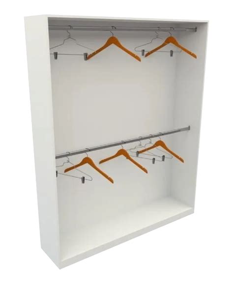 Armário Expositor Arara Dupla Closet Cabideiro Loja MDF Branco