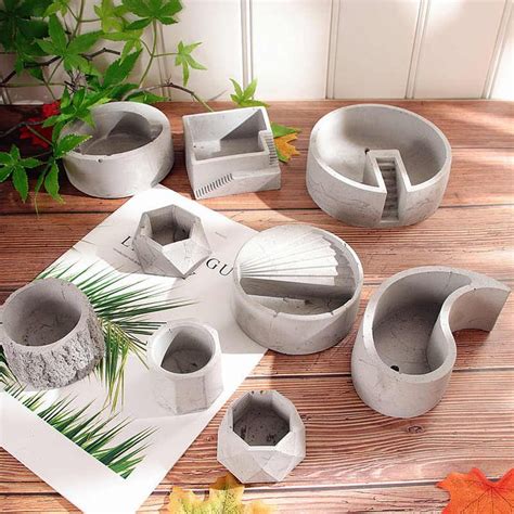 Mini Flowerpot Silicone Concrete Mold Geometry Tray Mould Cement Flower