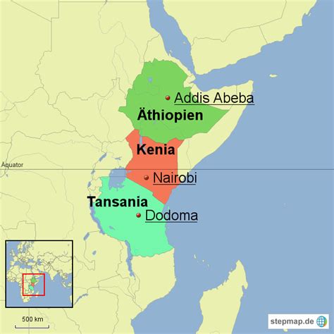 StepMap Ostafrika Region 1 Landkarte für Afrika