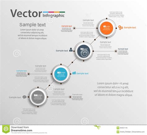 与步，选择的五颜六色的infographics模板 向量例证 插画 包括有 绘制 想法 数据 现代 94451116