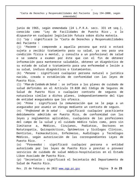 DOCX Carta De Derechos Y Responsabilidades Del Paciente Civiles