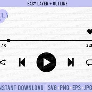 Music Player SVG Audio Control Buttons Svg Acrylic Song Design Glass