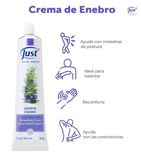 Crema De Enebro Just Aliada Diaria Para Bienestar Muscular