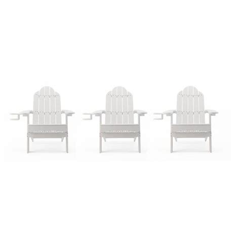 Lue Bona White Foldable Plastic Outdoor Patio Adirondack Chair Set Of