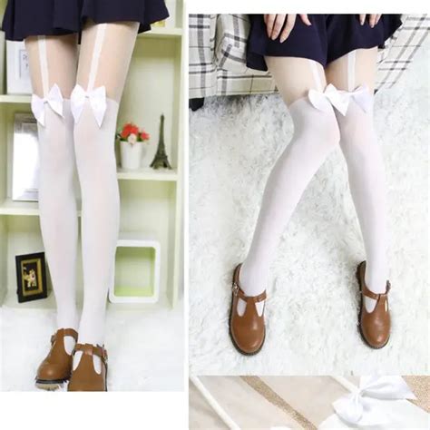 Buy Vintage Tights Bow Pantyhose Tattoo Mock Bow