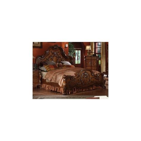 ACME Dresden Wooden King Panel Bed In Cherry Oak EBay